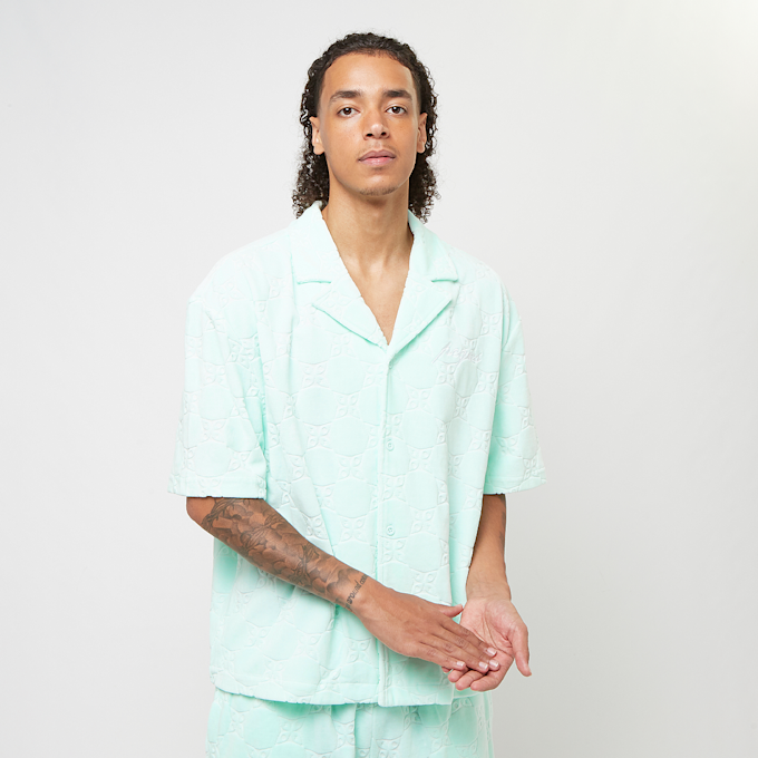 PEQUS Chest Logo Monogram Frottee Shirt turqoise 31721 1