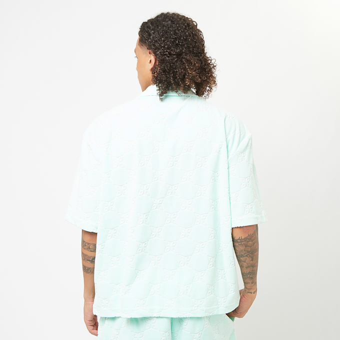 PEQUS Chest Logo Monogram Frottee Shirt turqoise 31721 2