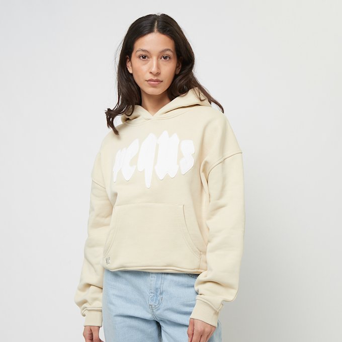 PEQUS Cropped Mythic Logo Patch Hoodie beige 31724 1