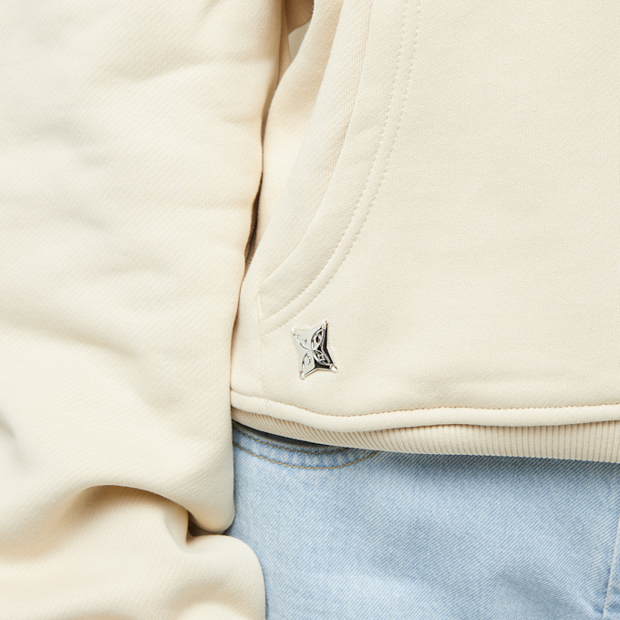 PEQUS Cropped Mythic Logo Patch Hoodie beige 31724 4