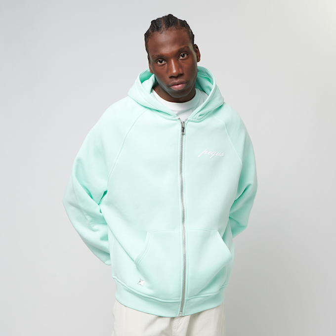 PEQUS Chest Logo Zip-Hoodie türkis 31726 1
