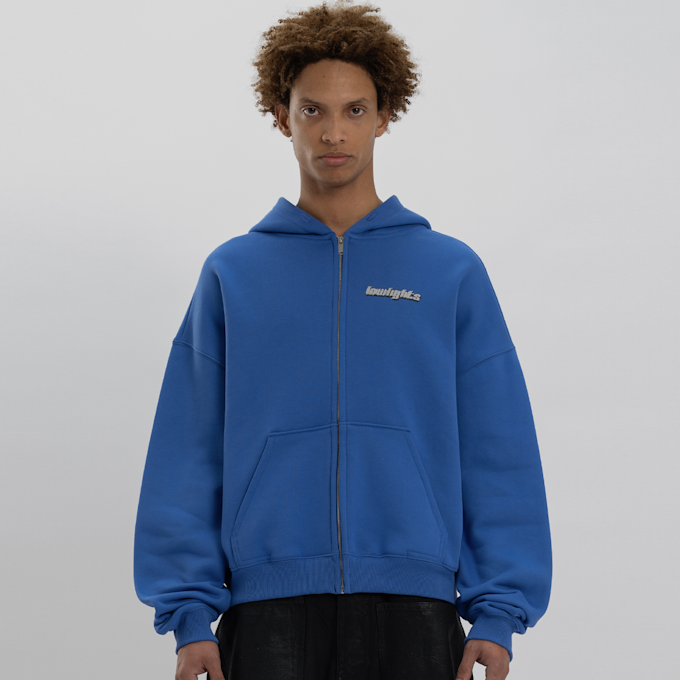 Low Lights Studios Sanded Zip Hoodie plava 32086 1