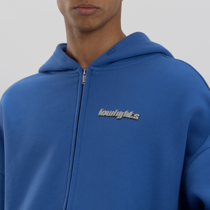 Low Lights Studios Sanded Zip Hoodie plava 32086 3