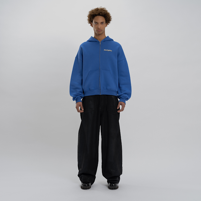 Low Lights Studios Sanded Zip Hoodie plava 32086 4