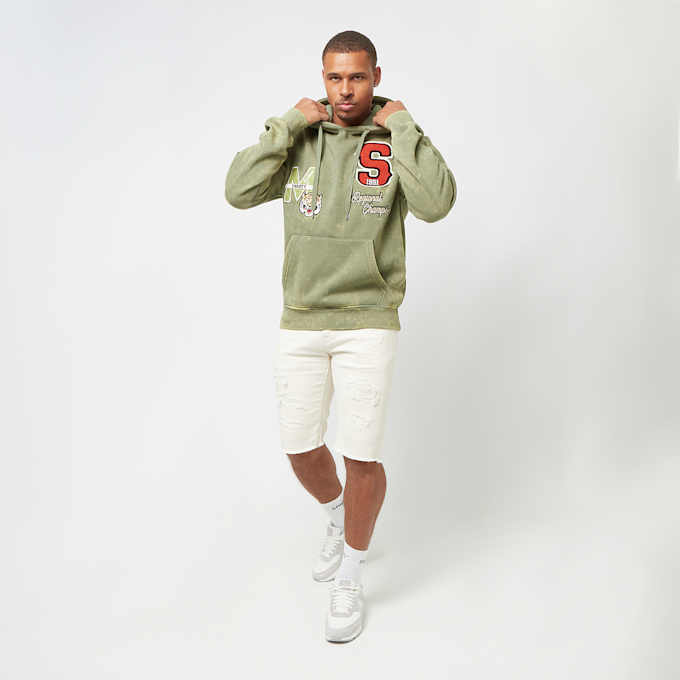 Smoke Rise Varsity Mineral Washed Fleece Hoody verde 32118 5