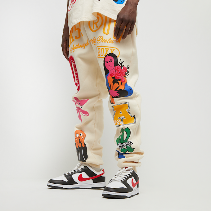 First Row Fleece Jogger w/puff. Embo & Patch niebieski 32171 1