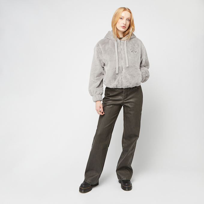 Karl Kani Metal Signature Vegan Fur Zip Hoodie Jacket light grey cinzento 41345 4