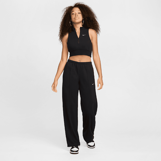 Nike Slim Cropped 1/2-Zip French Terry Tanktop schwarz 32729 4