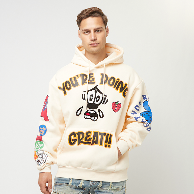 First Row Ur Doing Great Fleece Hoodie beige 29593 1