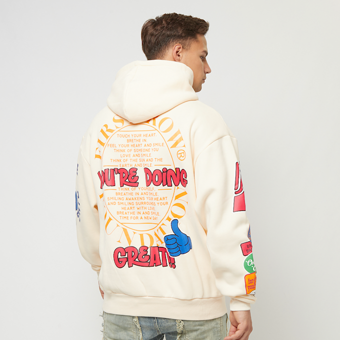 First Row Ur Doing Great Fleece Hoodie beige 29593 2
