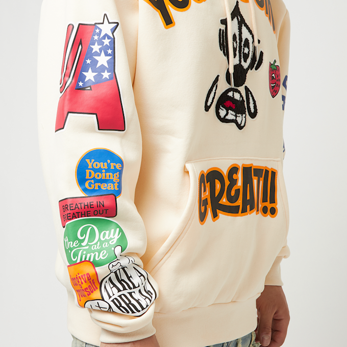 First Row Ur Doing Great Fleece Hoodie beige 29593 5