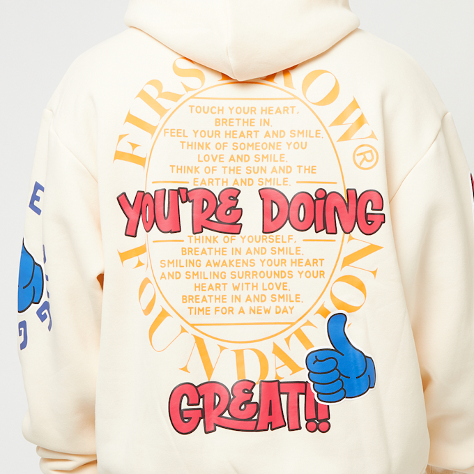 First Row Ur Doing Great Fleece Hoodie beige 29593 6