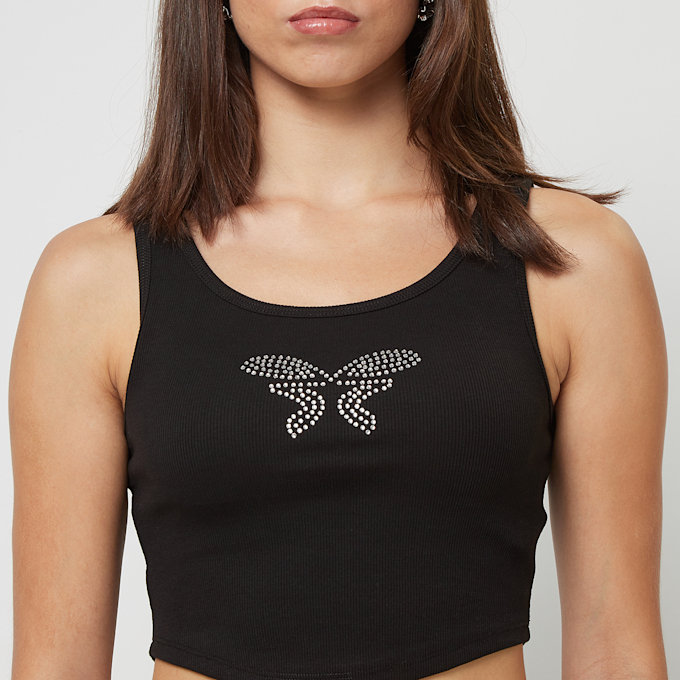 Felicious Cropped Tanktop Rhinestones preto 29681 3