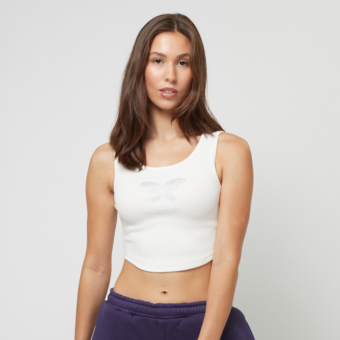 Felicious Cropped Tanktop Rhinestones blanc 29683 1