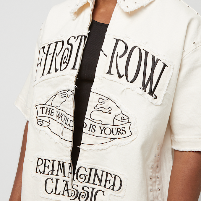 First Row Washed Shirts W/Stud beige 29773 3