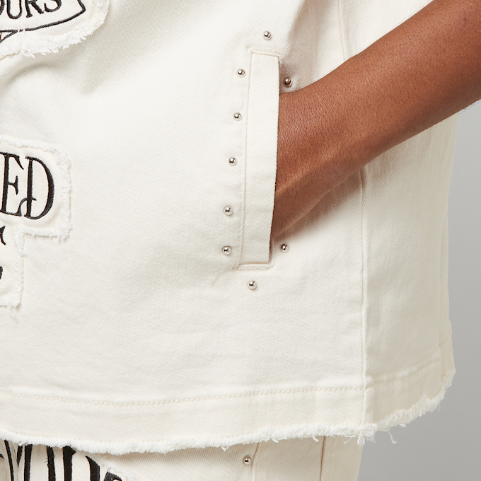 First Row Washed Shirts W/Stud beige 29773 4