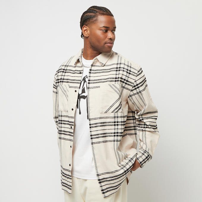 Urban Classics Long Oversized Checked Summit Shirt beige 29777 1