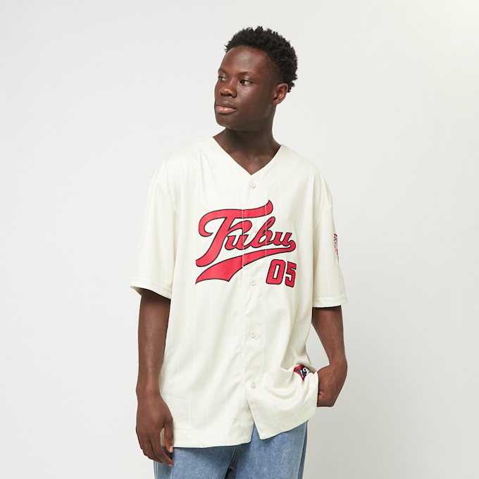 FUBU Varsity Baseball Jersey bege 32785 1