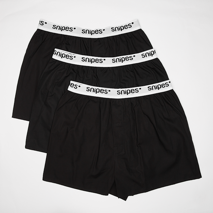 SNIPES 3 PACK - White Tape Woven Boxershorts noir 32934 1