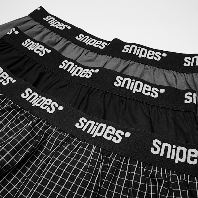 SNIPES 3 PACK - White Tape Woven Boxershorts noir 32935 2