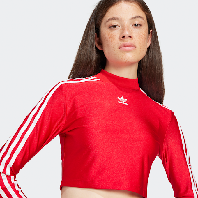 adidas Originals 3-Streifen Cropped Longsleeve rot 32938 3