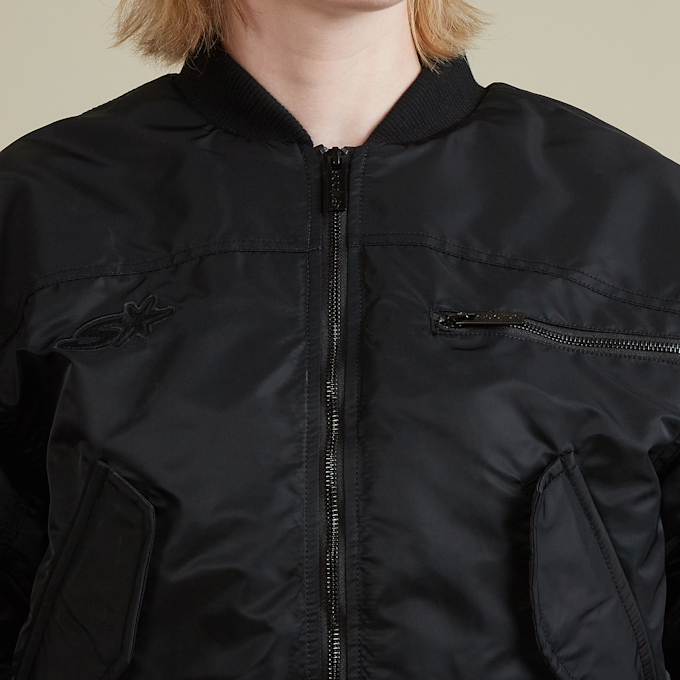 SNIPES S Star Cropped Oversized Bomber Jacket zwart 33026 3