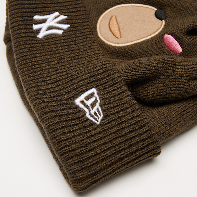 New Era Knit Medium Animal Pom Beanie MLB New York Yankees castanho 33204 3