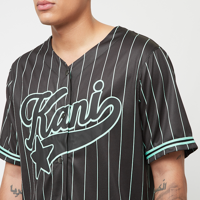 Karl Kani Star Logo Pinstripe Baseball Shirt czarny 33216 3