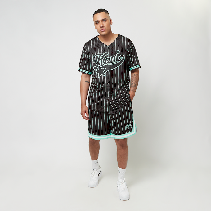 Karl Kani Star Logo Pinstripe Baseball Shirt czarny 33216 4