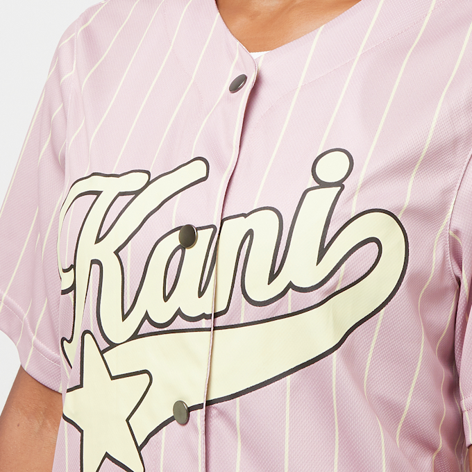 Karl Kani Woven Signature Pinstripe Baseballshirt fioletowy 33230 3