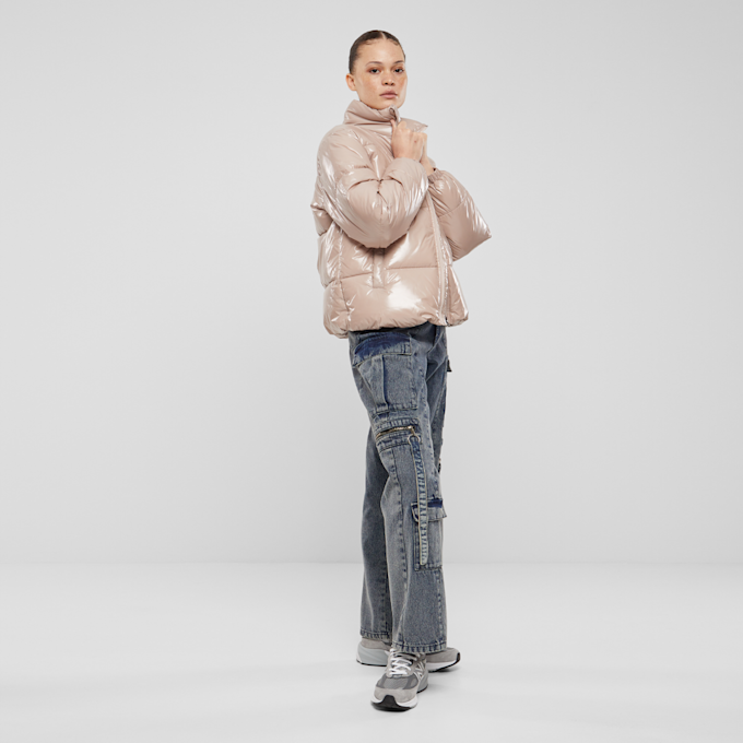 Urban Classics Recycled Short Shiny Puffer Jacket beige 33416 3