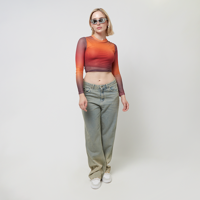 Sixth June Tie Dye Mesh Long Sleeve Crop Top multicolor 33431 4