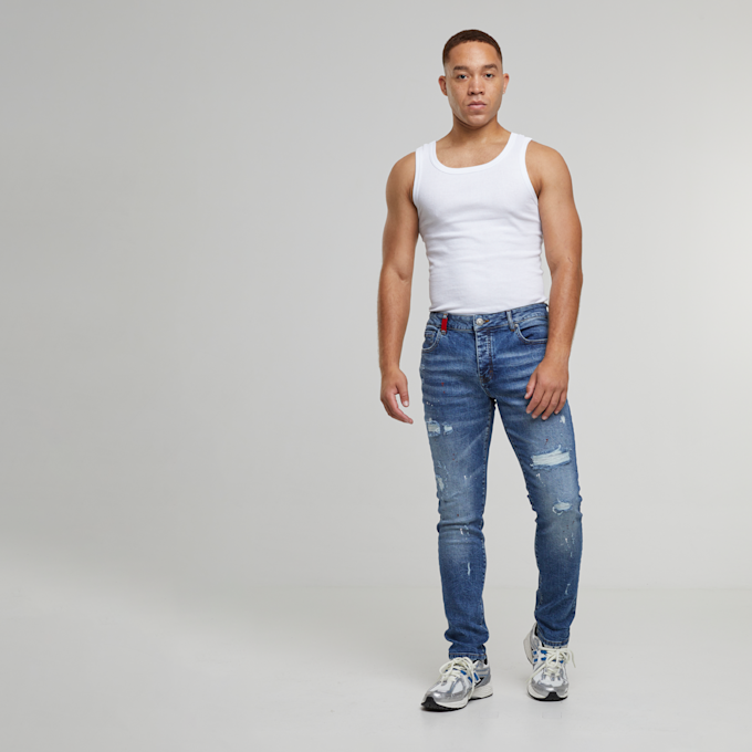 2Y STUDIOS Julio Ripped Slim Fit Jeans blauw 44354 5