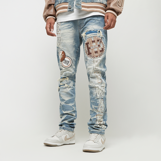 Smoke Rise Varsity Patch Jeans blauw 44362 1