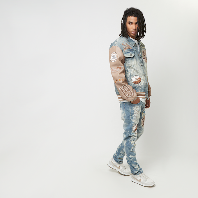 Smoke Rise Varsity Patch Jeans blauw 44362 6