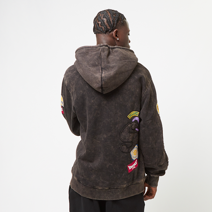 Smoke Rise Multi Emb Patched Enzyme Washed Hoody negro 45583 2