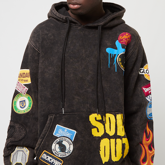 Smoke Rise Multi Emb Patched Enzyme Washed Hoody negro 45583 3