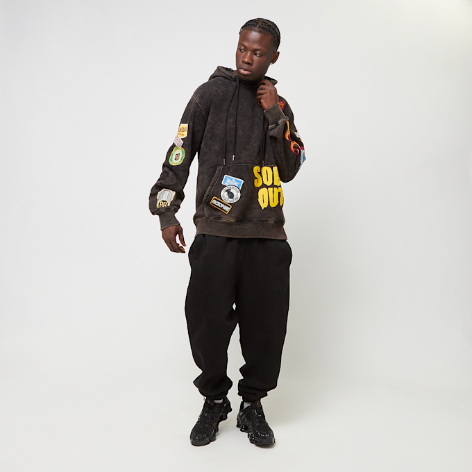 Smoke Rise Multi Emb Patched Enzyme Washed Hoody negro 45583 6