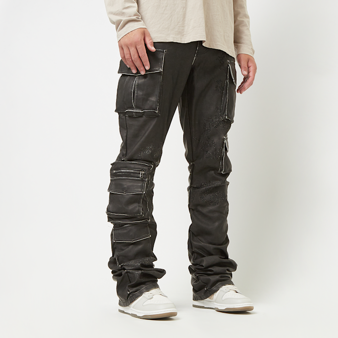Smoke Rise Washed Vegan Leather Utility Pants negro 44150 1