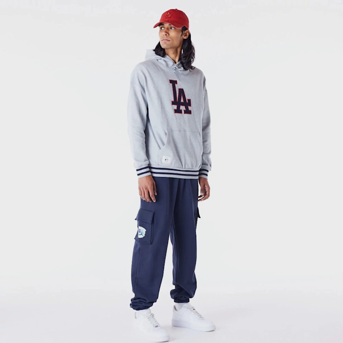 New Era MLB RIB INFILL OS HOODIE los angeles dodgers hgrnvy grijs 44402 6