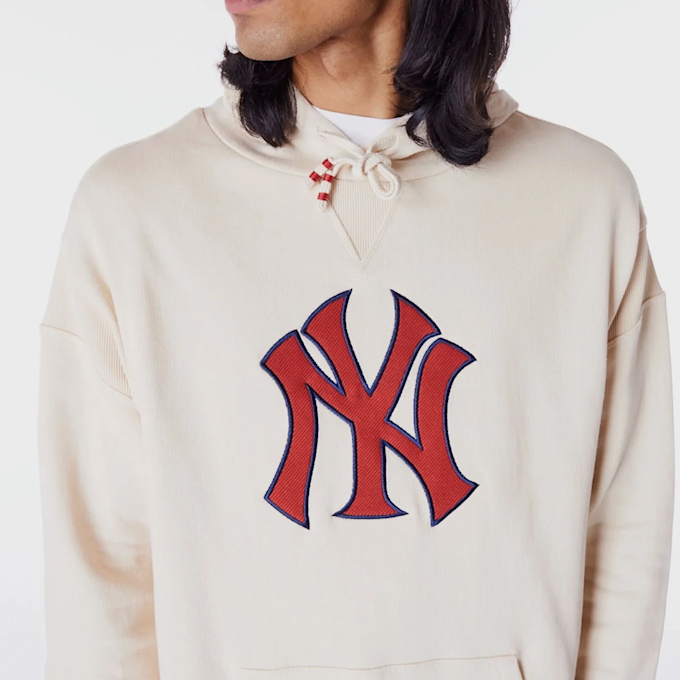 New Era MLB RIB INFILL OS HOODIE new york yankees ltcinr beige 44403 3