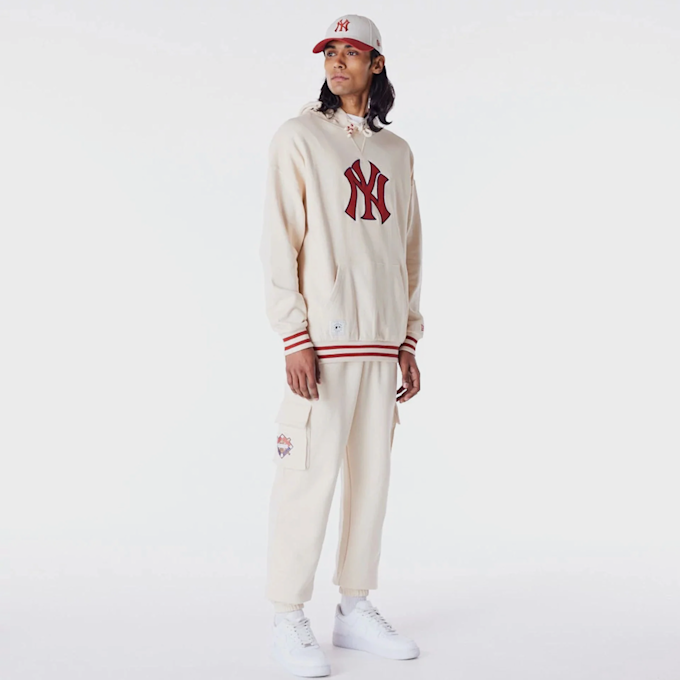 New Era MLB RIB INFILL OS HOODIE new york yankees ltcinr beige 44403 5