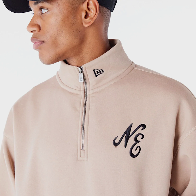 New Era Lifestyle Quarter Zip Sweater beige 44497 3