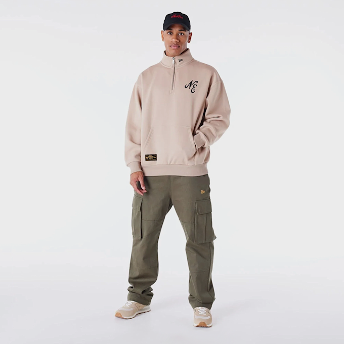 New Era Lifestyle Quarter Zip Sweater beige 44497 6