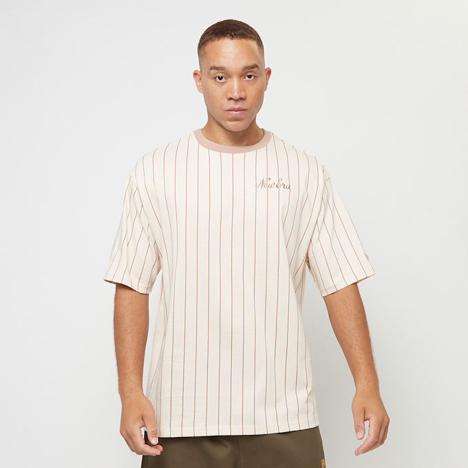 New Era Pinstripe Oversized Tee bež 45034 1