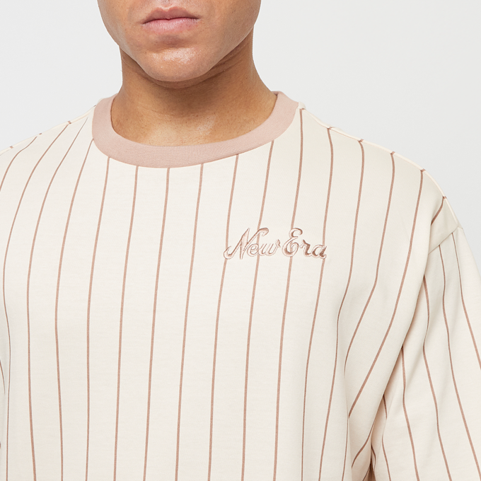 New Era Pinstripe Oversized Tee bež 45034 3