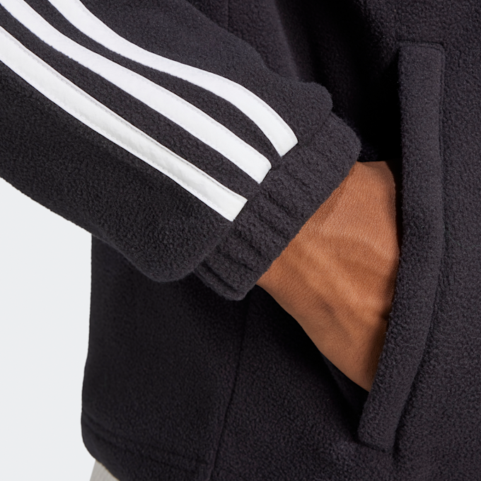 adidas Originals Adicolor 3-Stripes Teddy Fleece Hoodie-Jacket czarny 40139 4