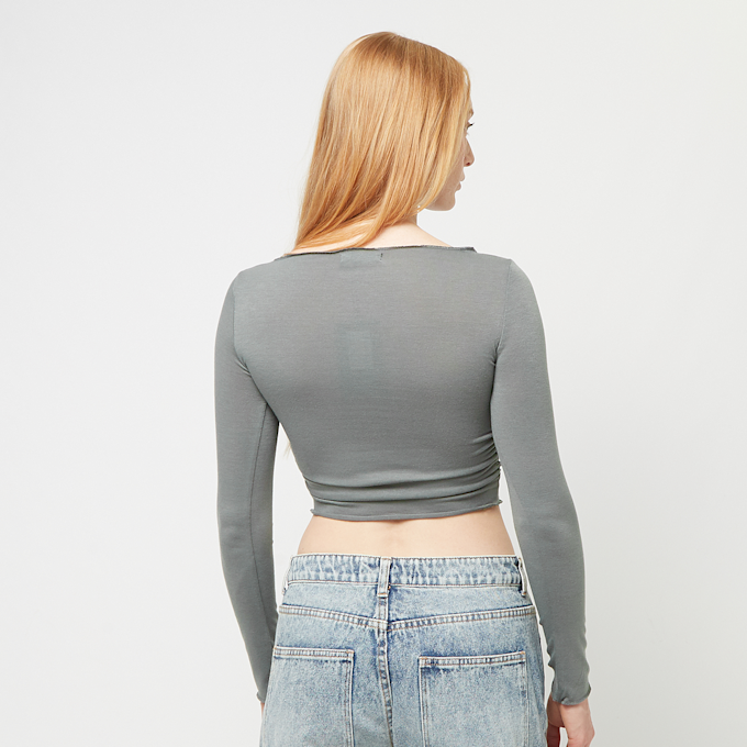 Decibel Gathered Cropped Longsleeve grijs 45930 2