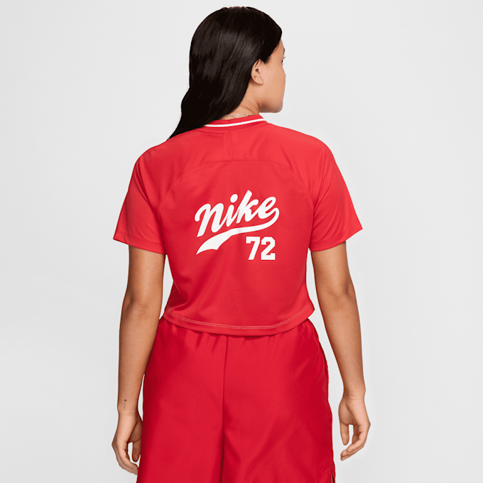 Nike W NSW TOP SS CRP FTB TRND lt iron ore/fire red rouge 45406 2