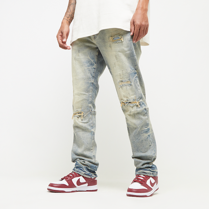 Smoke Rise Wave Effect Jeans MECHANICAL BLUE plava 40416 1